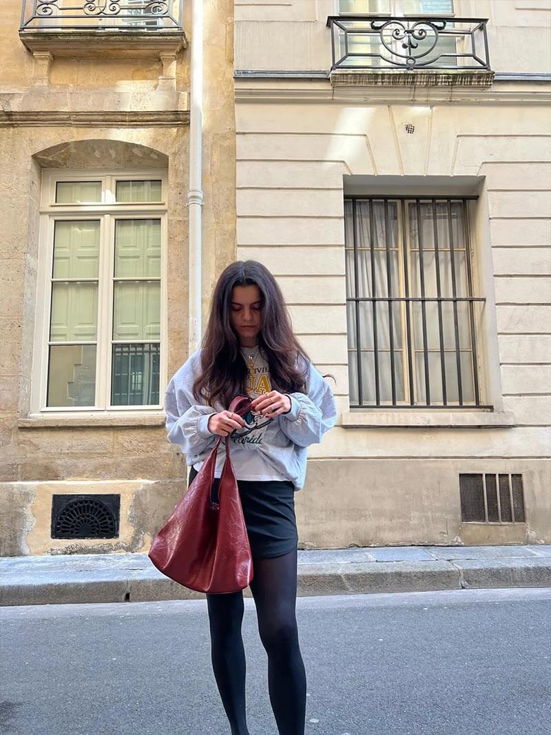 Damentasche Hobo Bag Kunstleder halbmondförmig mit Schulterriemen