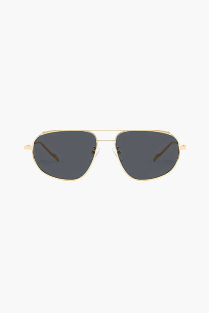 Damen Sonnenbrille Aviator Stil mit Metallrahmen  – Gold/Schwarz