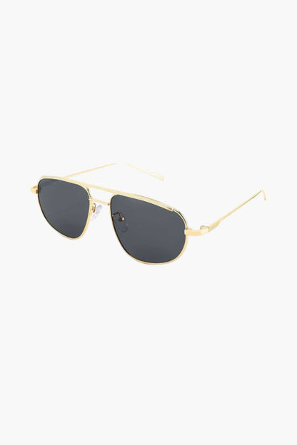 Damen Sonnenbrille Aviator Stil mit Metallrahmen  – Gold/Schwarz