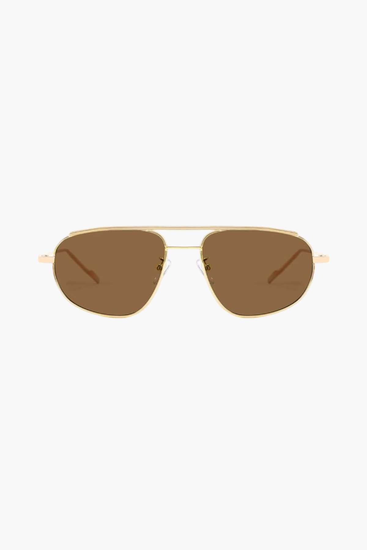 Damen Sonnenbrille Aviator Stil mit Metallrahmen  – Gold/Schwarz