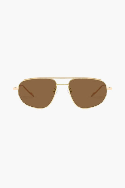 Damen Sonnenbrille Aviator Stil mit Metallrahmen  – Gold/Schwarz
