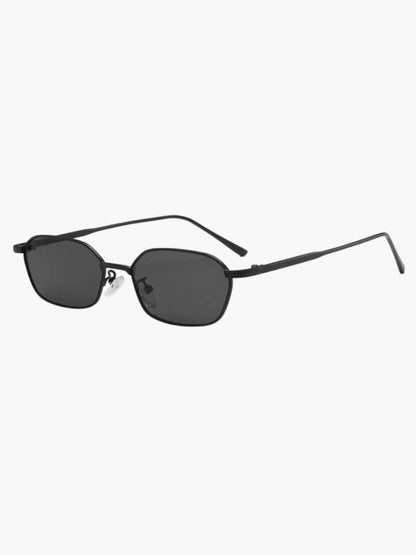 Damen Sonnenbrille sechseckig mit Metallrahmen, goldfarben